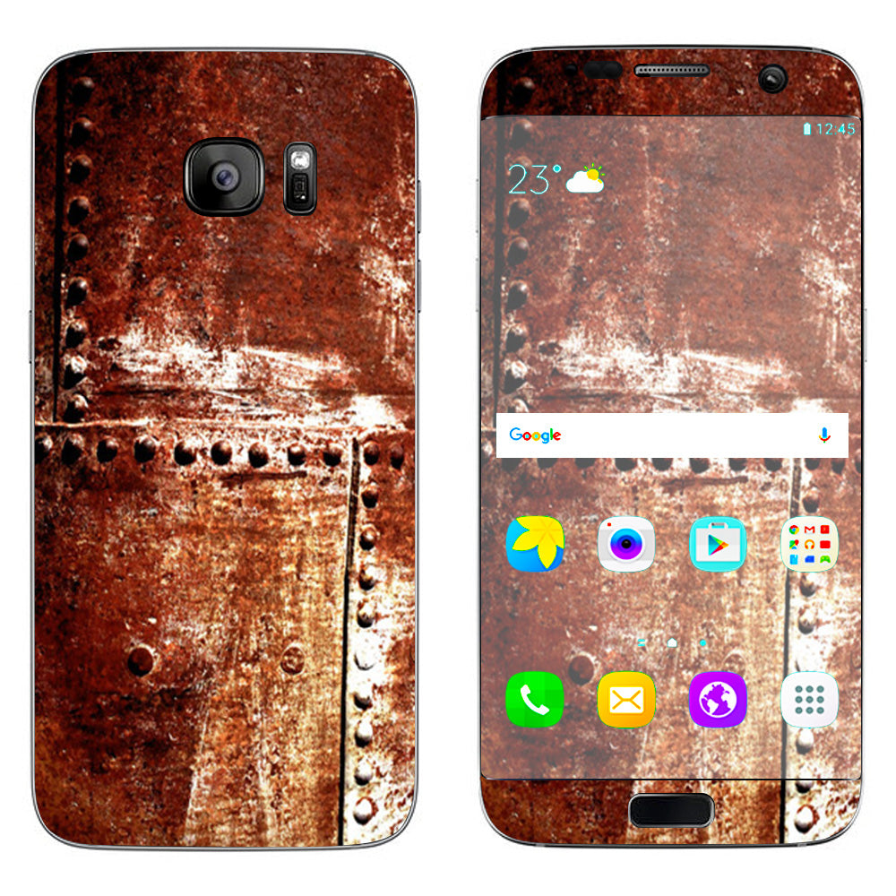  Rusted Metal Panels Rivets Rust Samsung Galaxy S7 Edge Skin