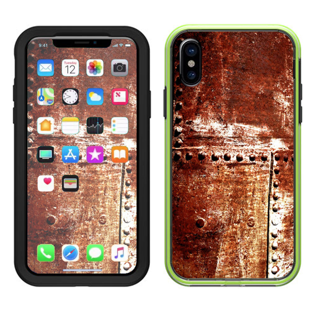  Rusted Metal Panels Rivets Rust Lifeproof Slam Case iPhone X Skin