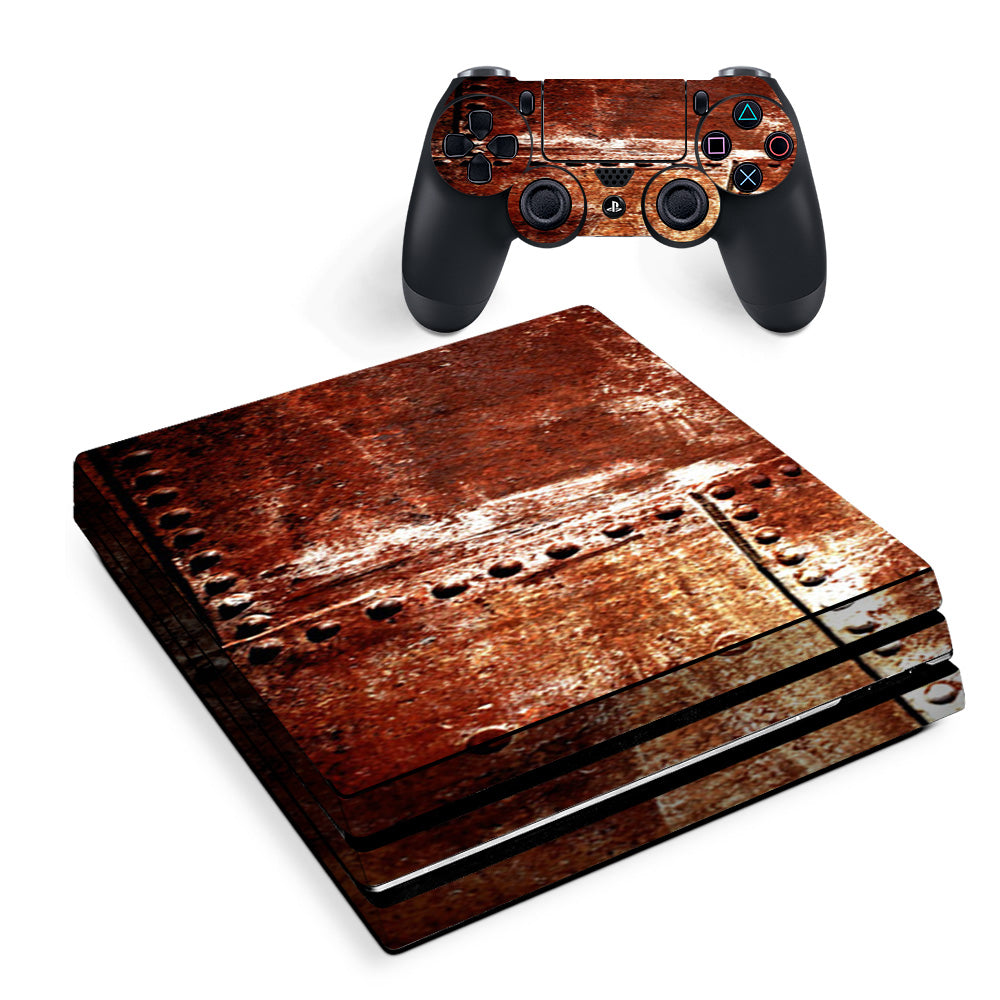 Rusted Metal Panels Rivets Rust Sony PS4 Pro Skin
