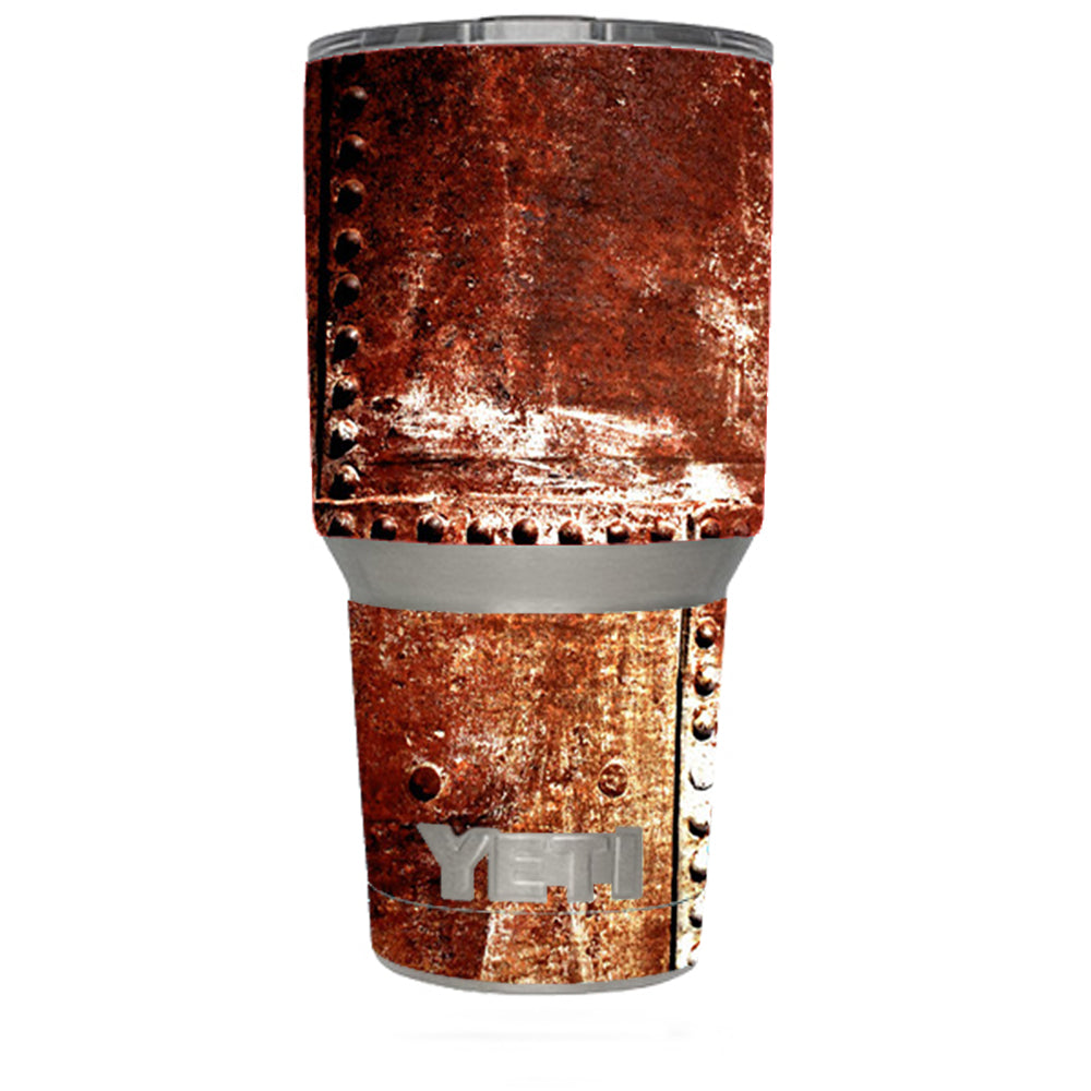  Rusted Metal Panels Rivets Rust Yeti 30oz Rambler Tumbler Skin