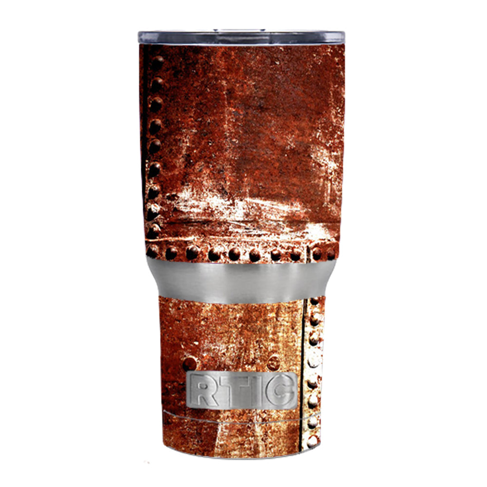  Rusted Metal Panels Rivets Rust RTIC 20oz Tumbler Skin