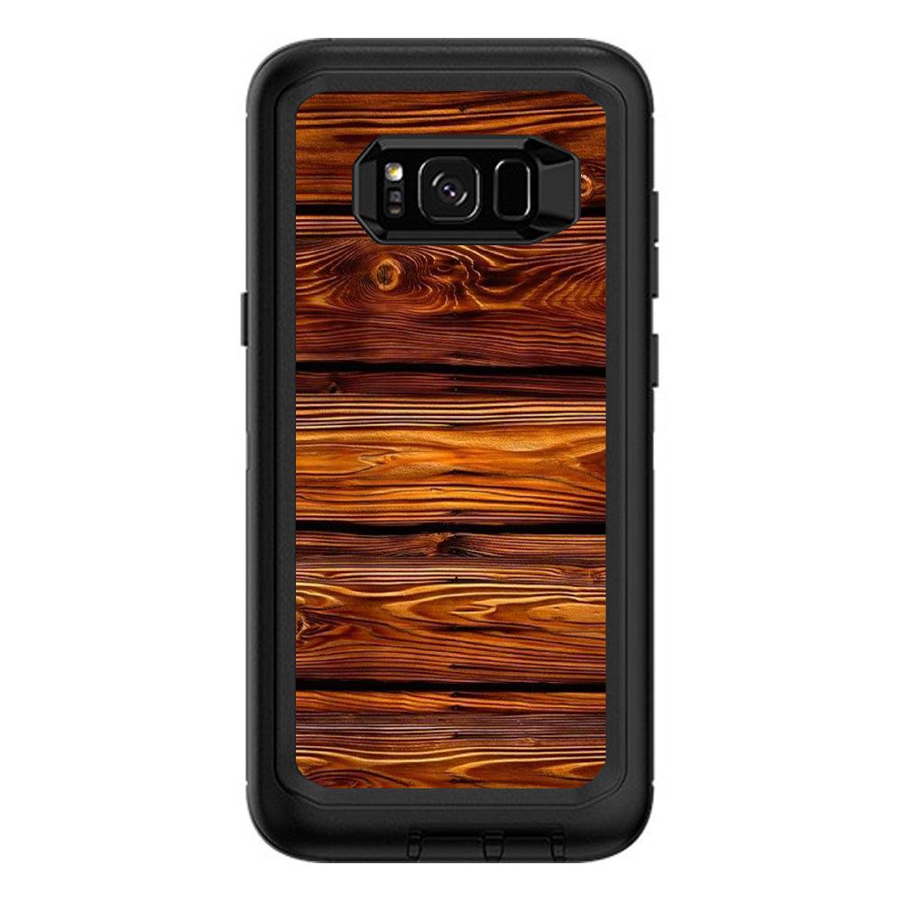  Red Deep Mahogany Wood Pattern Otterbox Defender Samsung Galaxy S8 Plus Skin