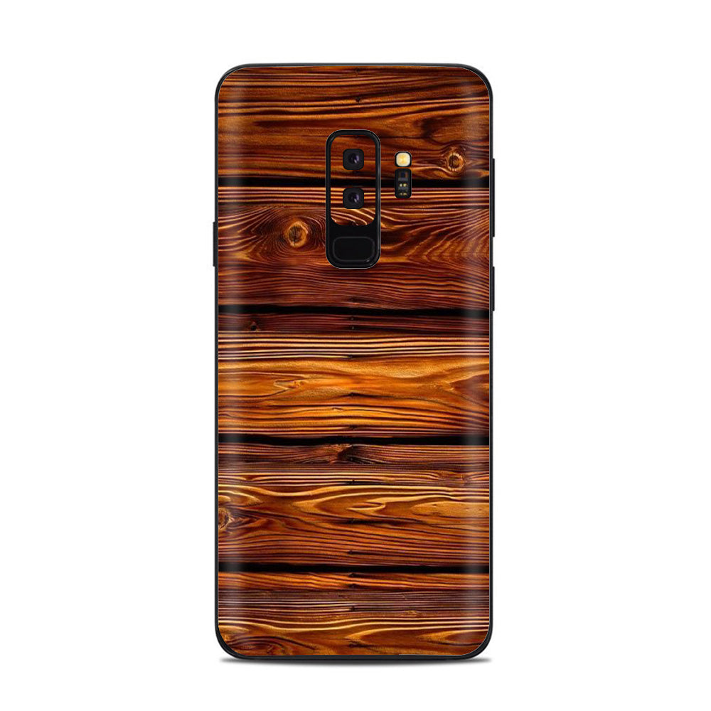  Red Deep Mahogany Wood Pattern Samsung Galaxy S9 Plus Skin