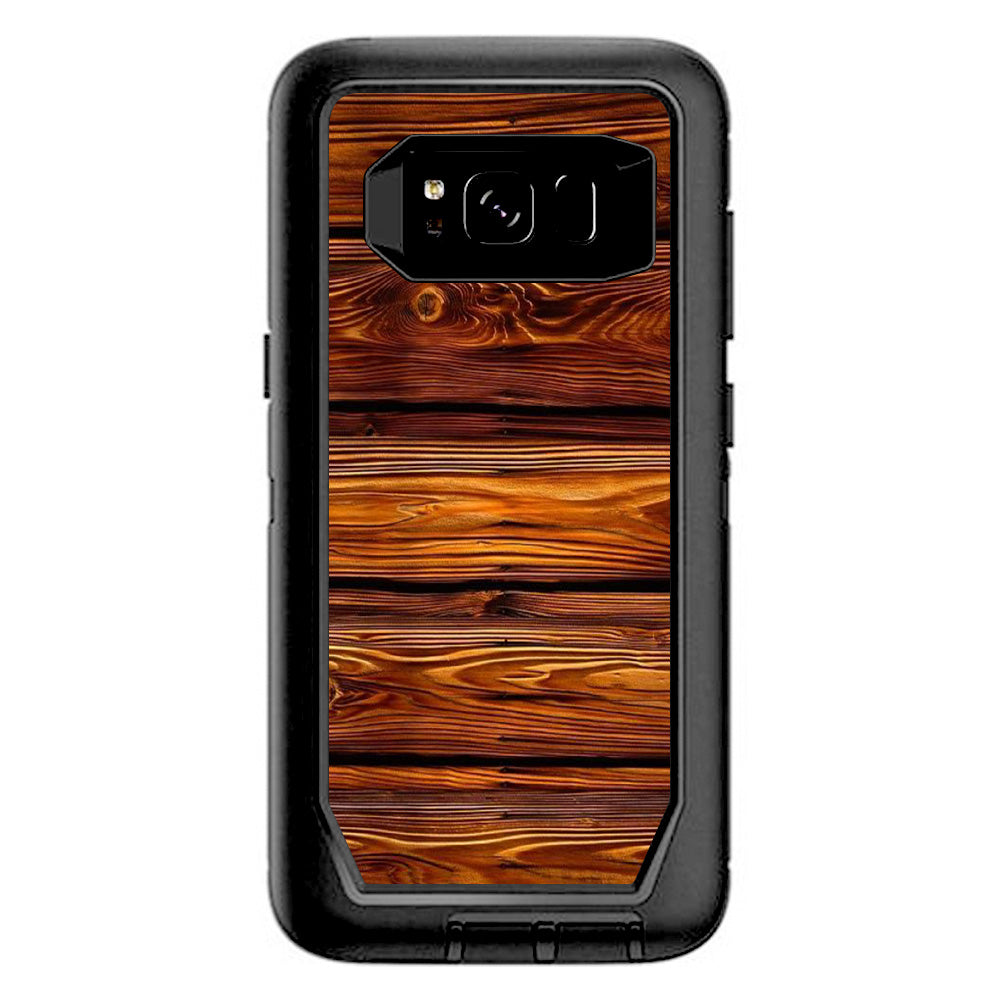  Red Deep Mahogany Wood Pattern Otterbox Defender Samsung Galaxy S8 Skin