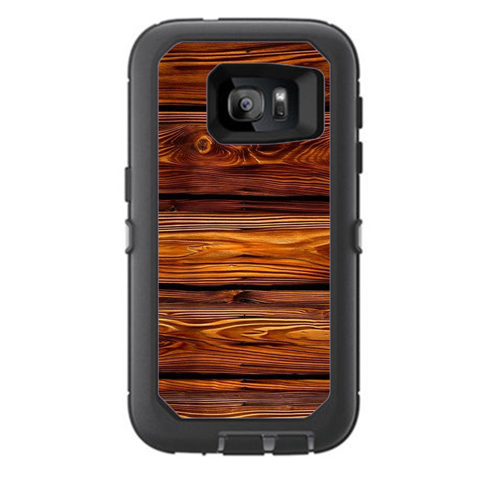  Red Deep Mahogany Wood Pattern Otterbox Defender Samsung Galaxy S7 Skin