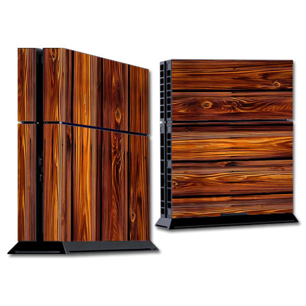  Red Deep Mahogany Wood Pattern Sony Playstation PS4 Skin