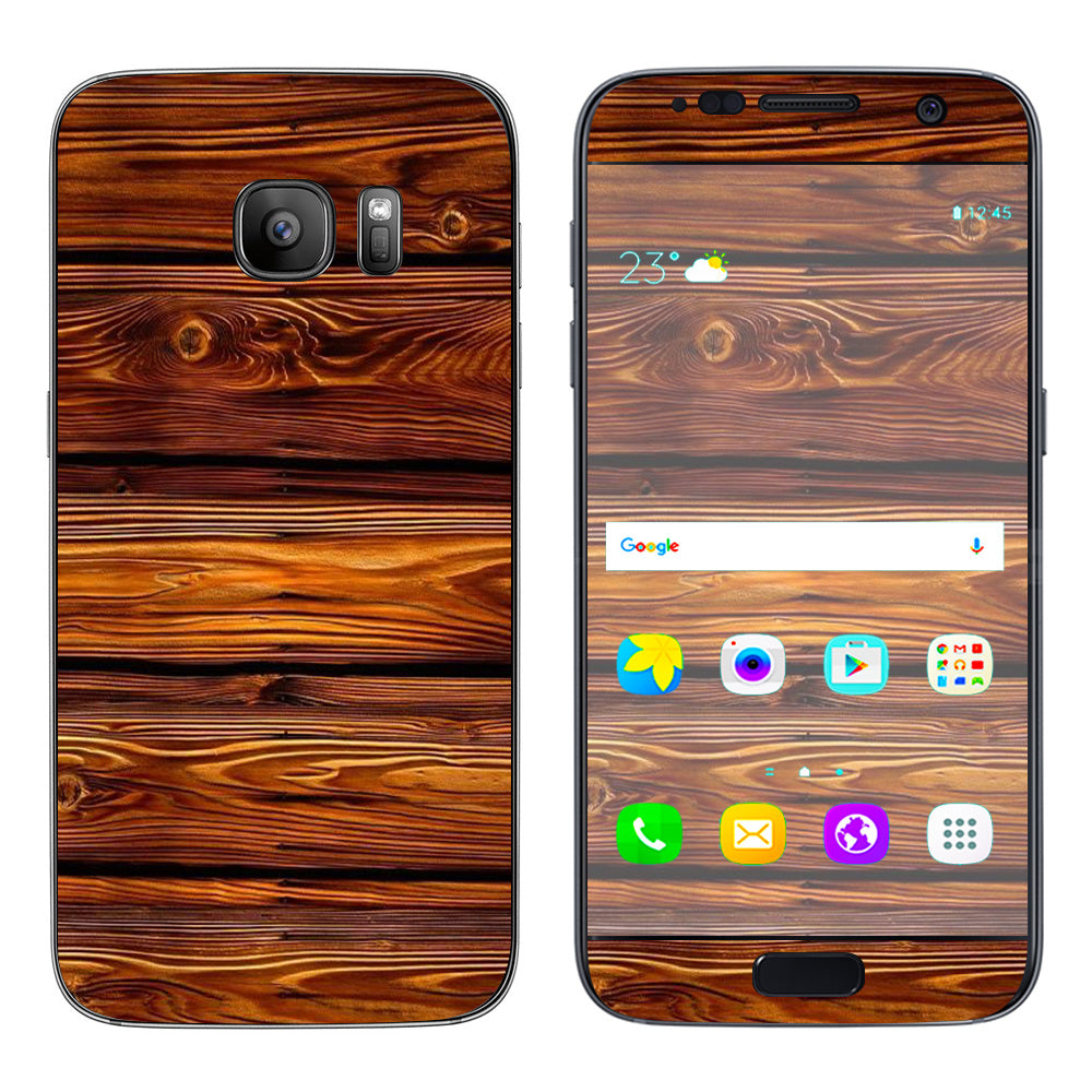  Red Deep Mahogany Wood Pattern Samsung Galaxy S7 Skin