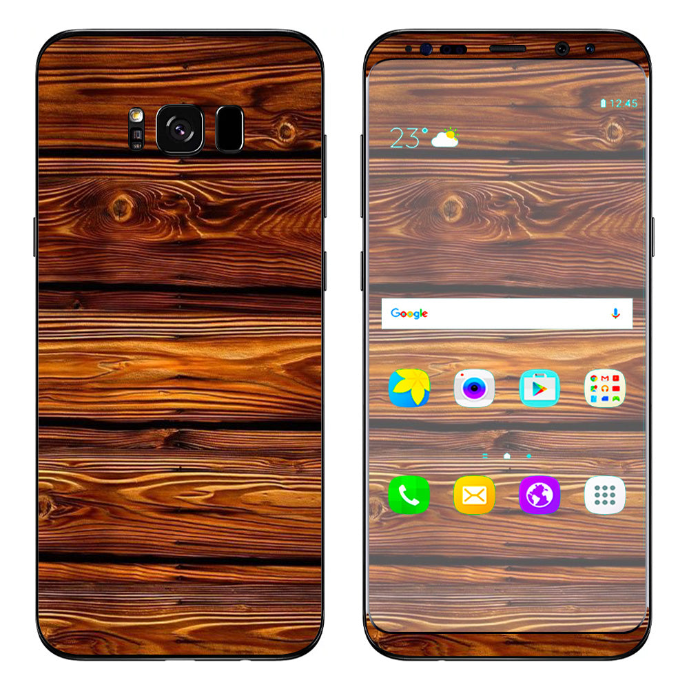  Red Deep Mahogany Wood Pattern Samsung Galaxy S8 Plus Skin