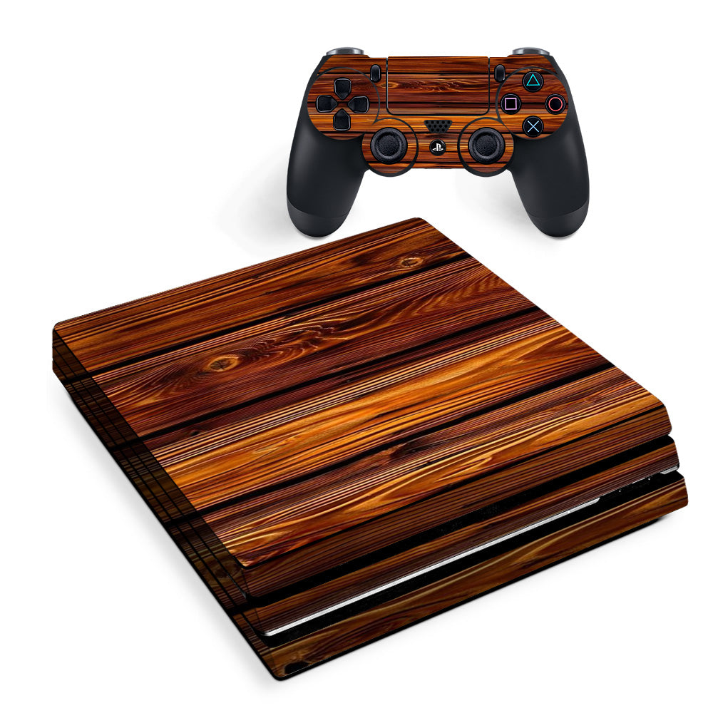 Red Deep Mahogany Wood Pattern Sony PS4 Pro Skin