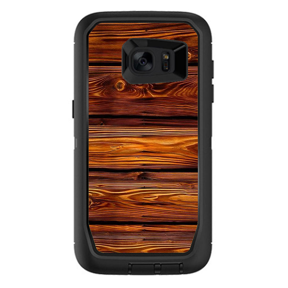  Red Deep Mahogany Wood Pattern Otterbox Defender Samsung Galaxy S7 Edge Skin