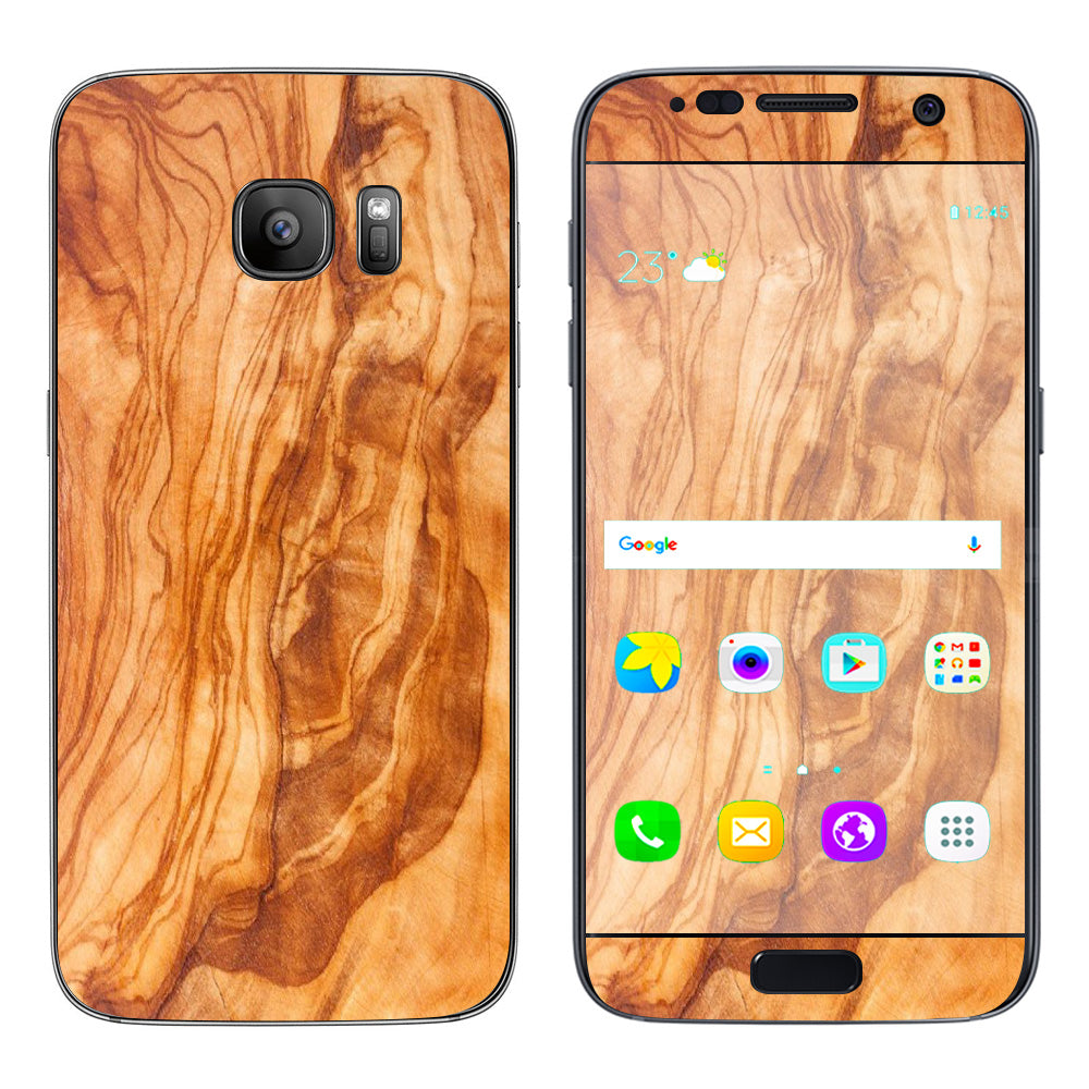  Marble Wood Design Cherry Mahogany Samsung Galaxy S7 Skin