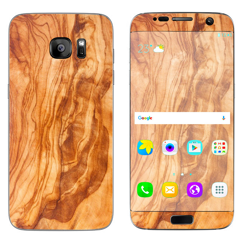  Marble Wood Design Cherry Mahogany Samsung Galaxy S7 Edge Skin