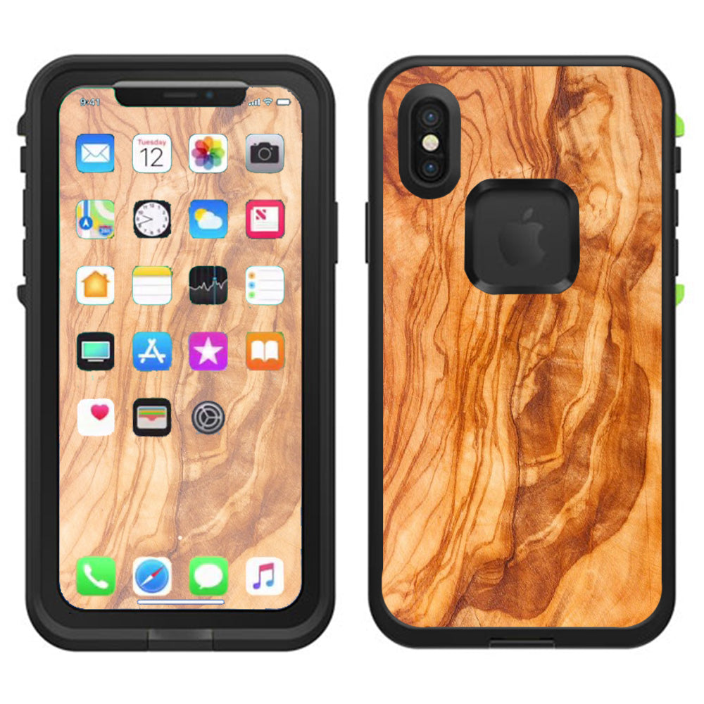  Marble Wood Design Cherry Mahogany Lifeproof Fre Case iPhone X Skin