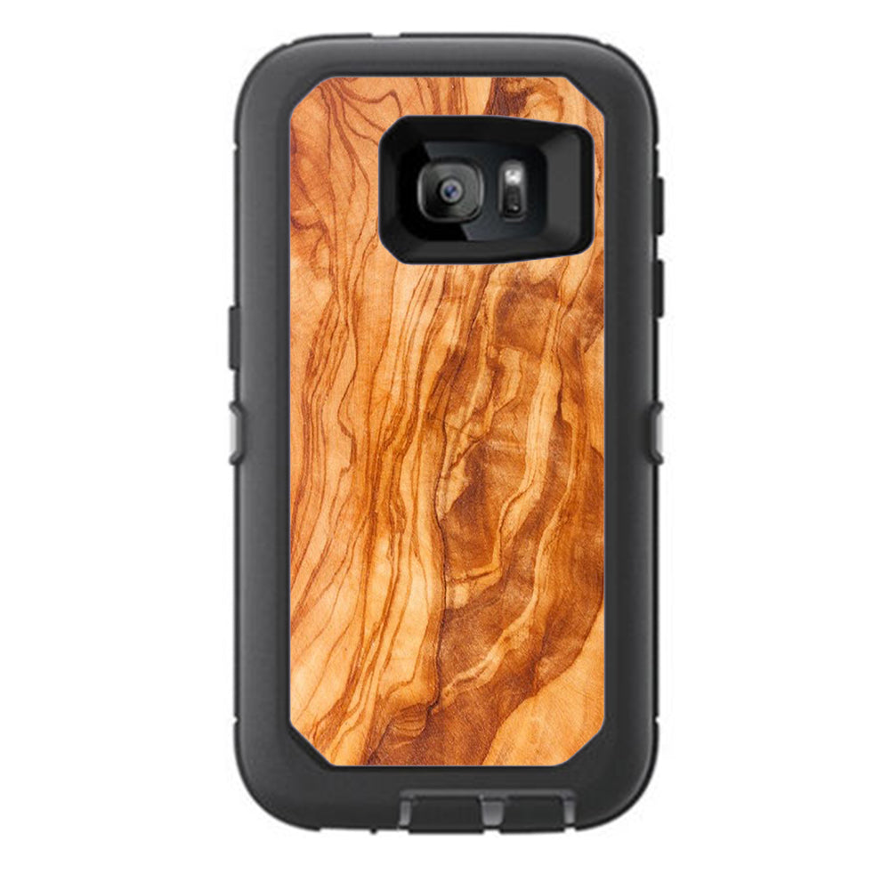  Marble Wood Design Cherry Mahogany Otterbox Defender Samsung Galaxy S7 Skin