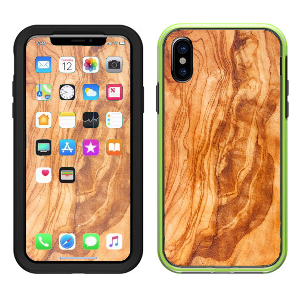  Marble Wood Design Cherry Mahogany Lifeproof Slam Case iPhone X Skin