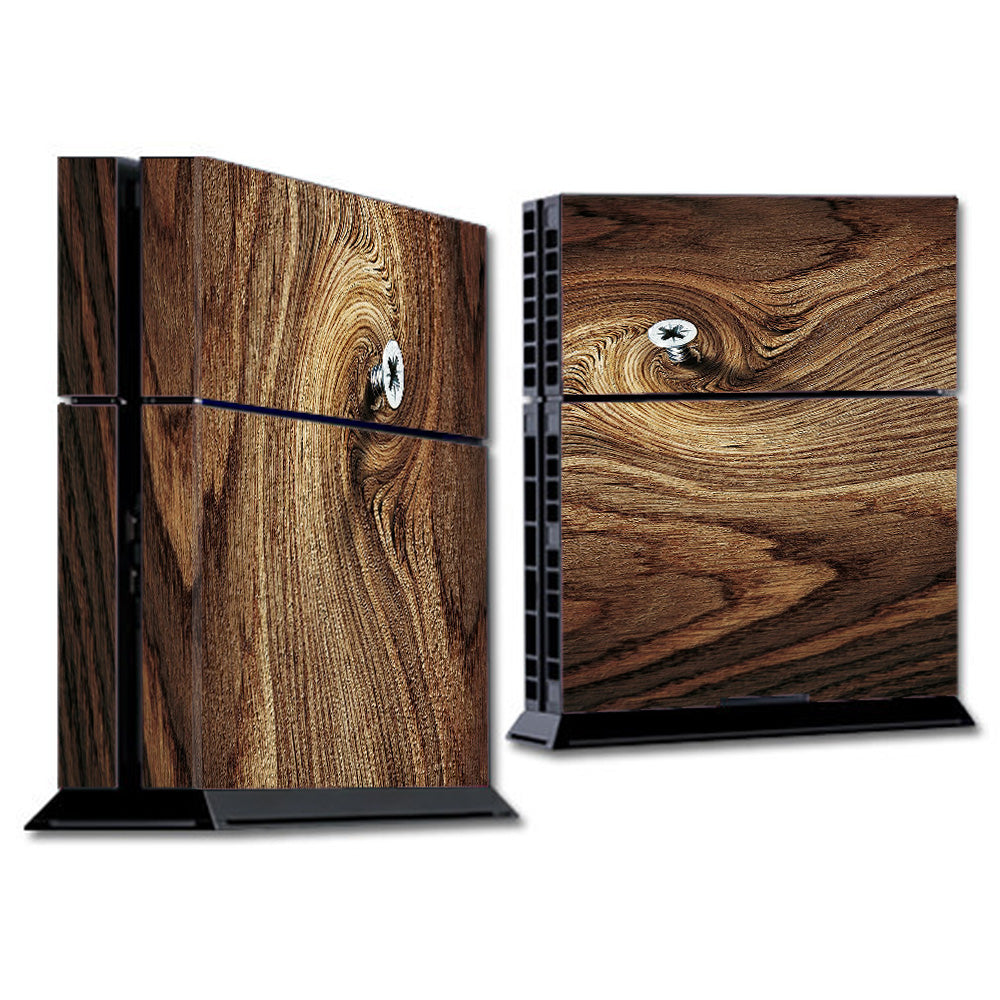  Dark Wood Knot Screw In Walnut Sony Playstation PS4 Skin