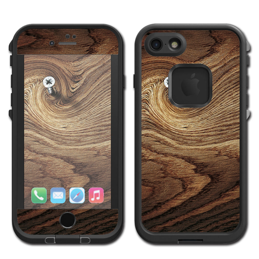  Dark Wood Knot Screw In Walnut Lifeproof Fre iPhone 7 or iPhone 8 Skin