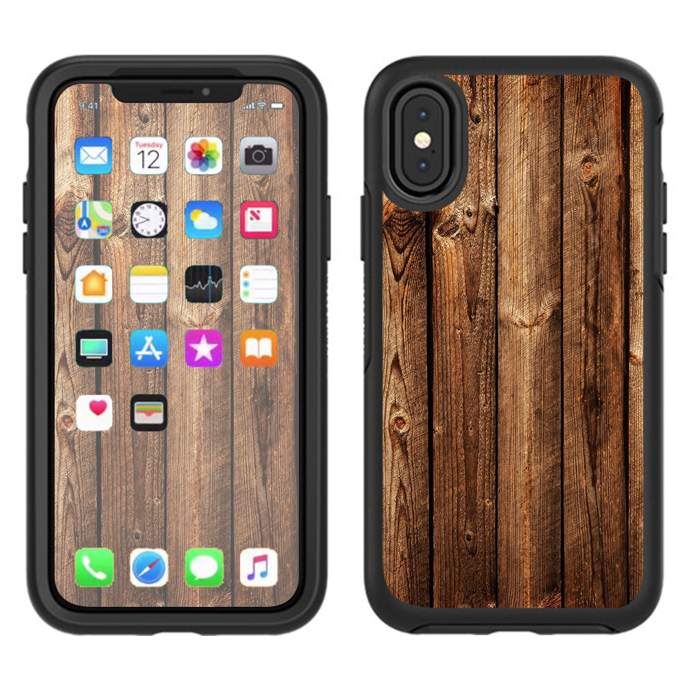  Wood Panels Cherry Oak Otterbox Defender Apple iPhone X Skin