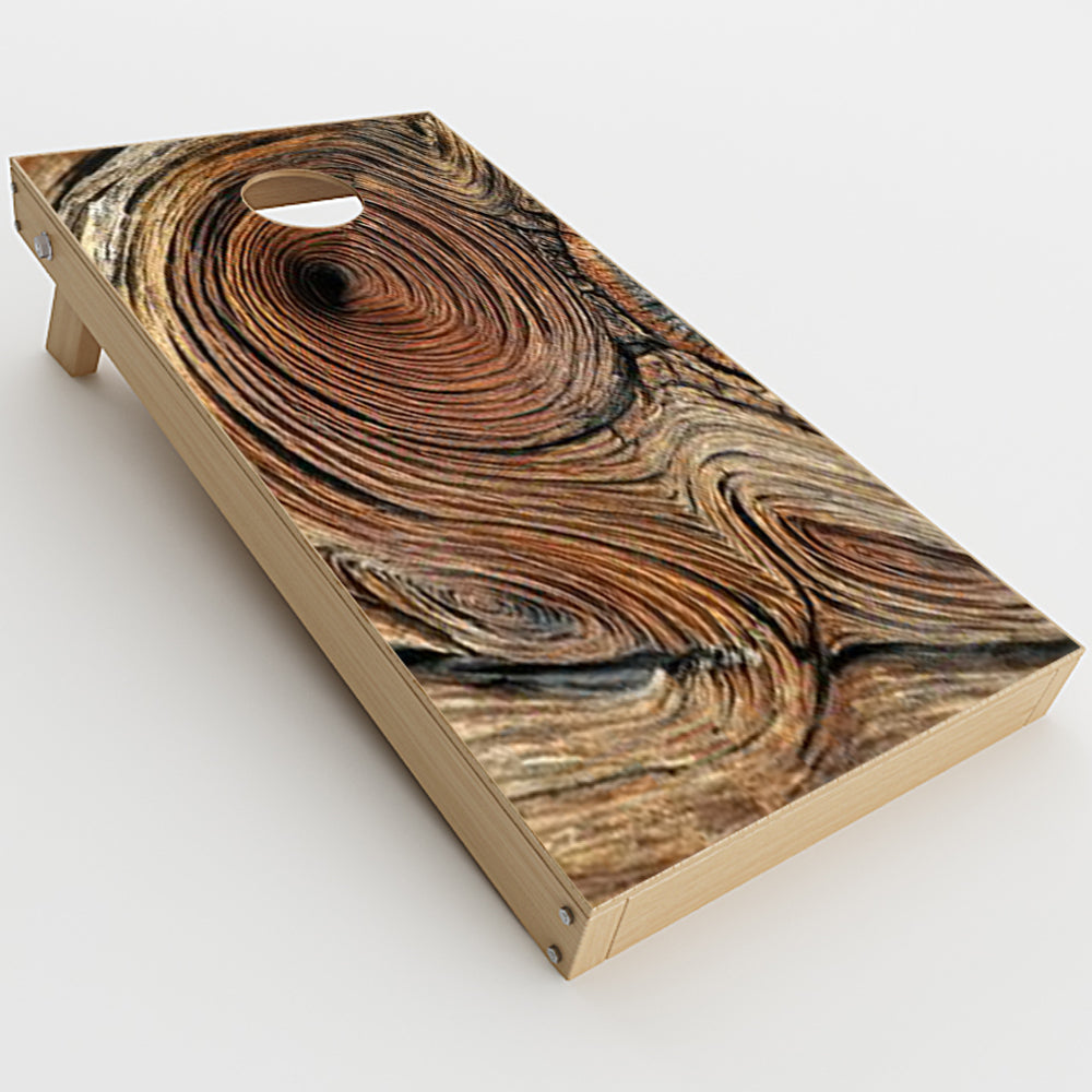  Wood Knot Swirl Log Outdoors Cornhole Game Boards  Skin