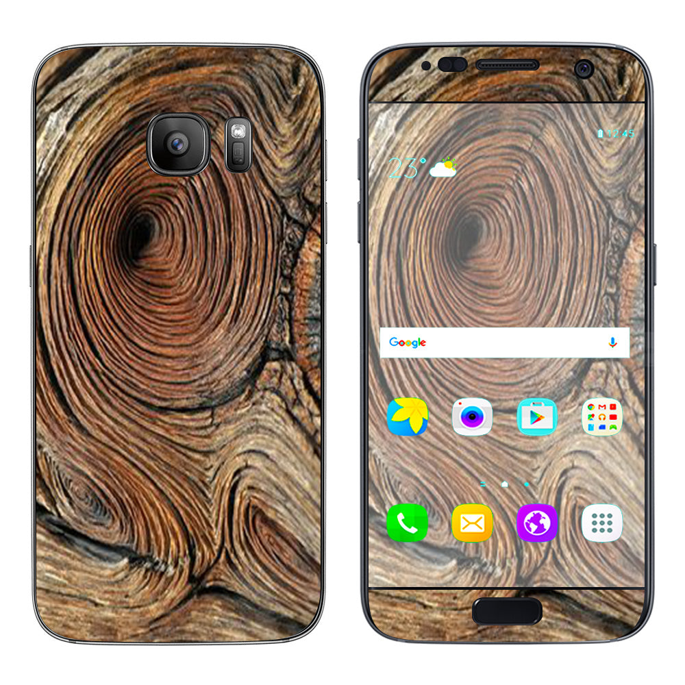  Wood Knot Swirl Log Outdoors Samsung Galaxy S7 Skin