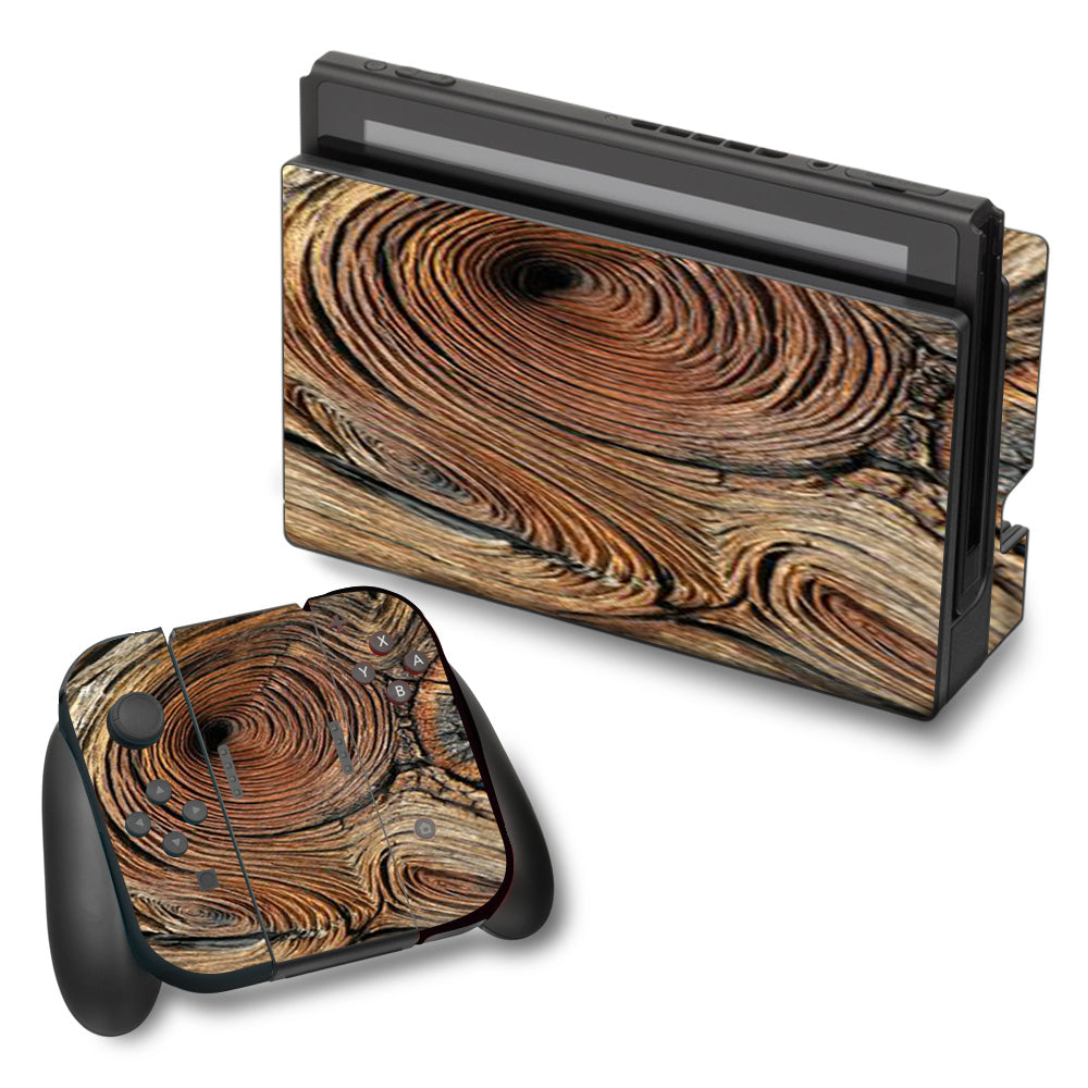  Wood Knot Swirl Log Outdoors Nintendo Switch Skin