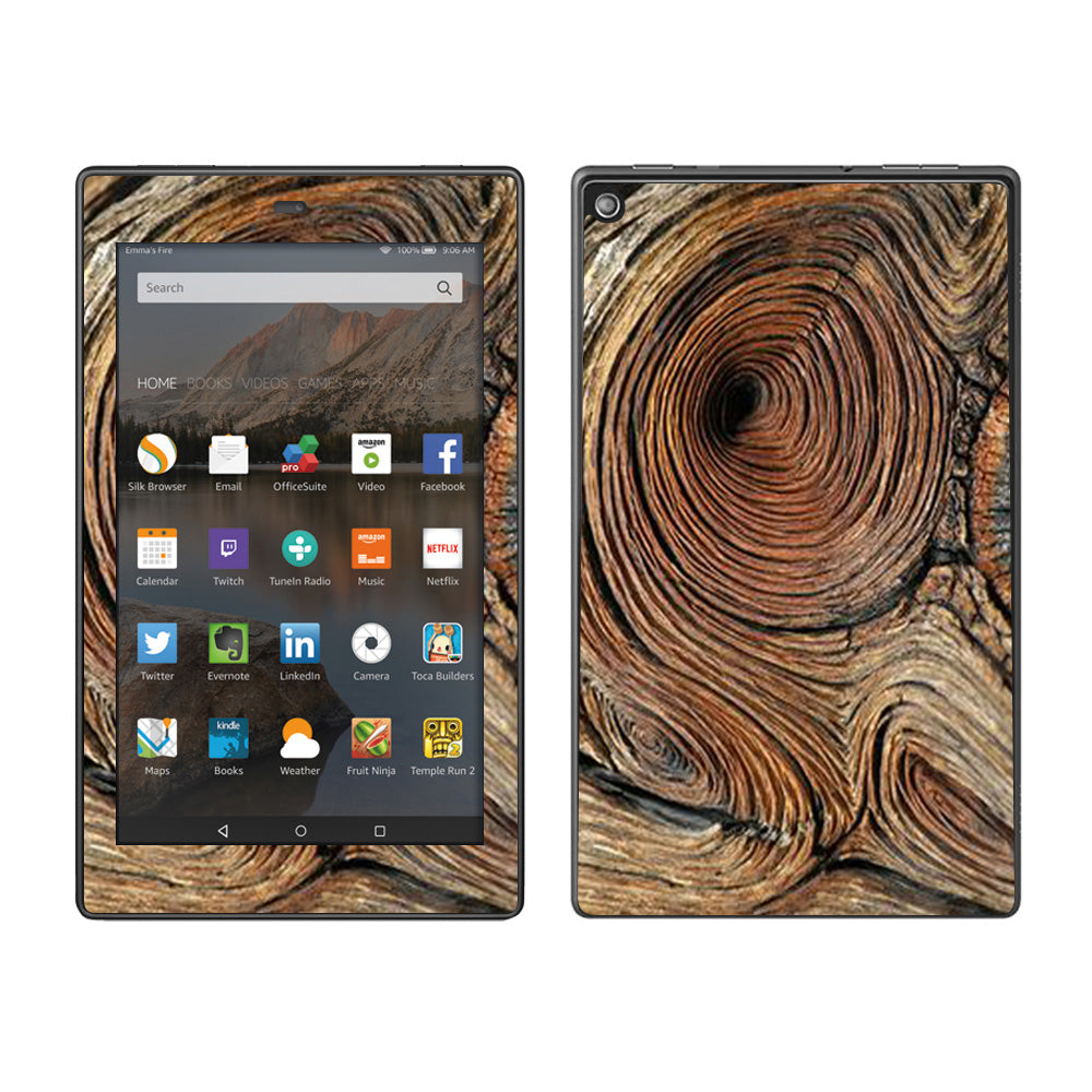  Wood Knot Swirl Log Outdoors Amazon Fire HD 8 Skin