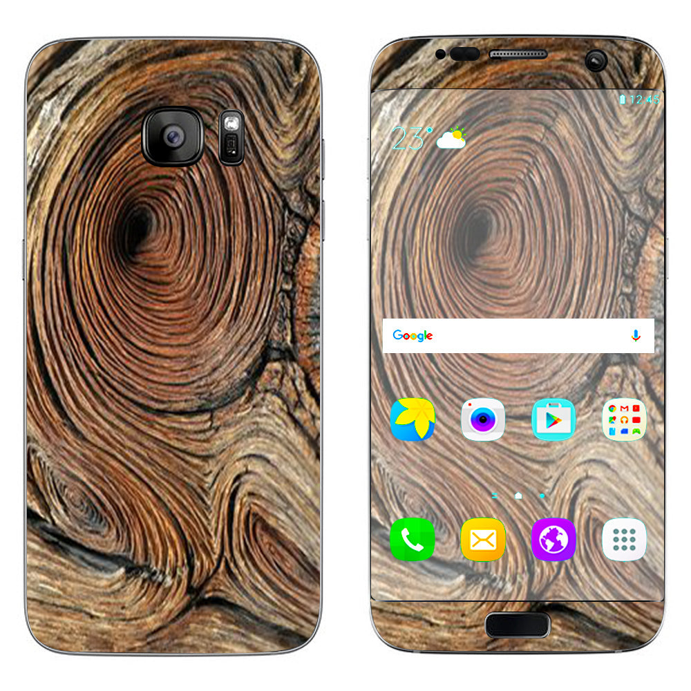  Wood Knot Swirl Log Outdoors Samsung Galaxy S7 Edge Skin