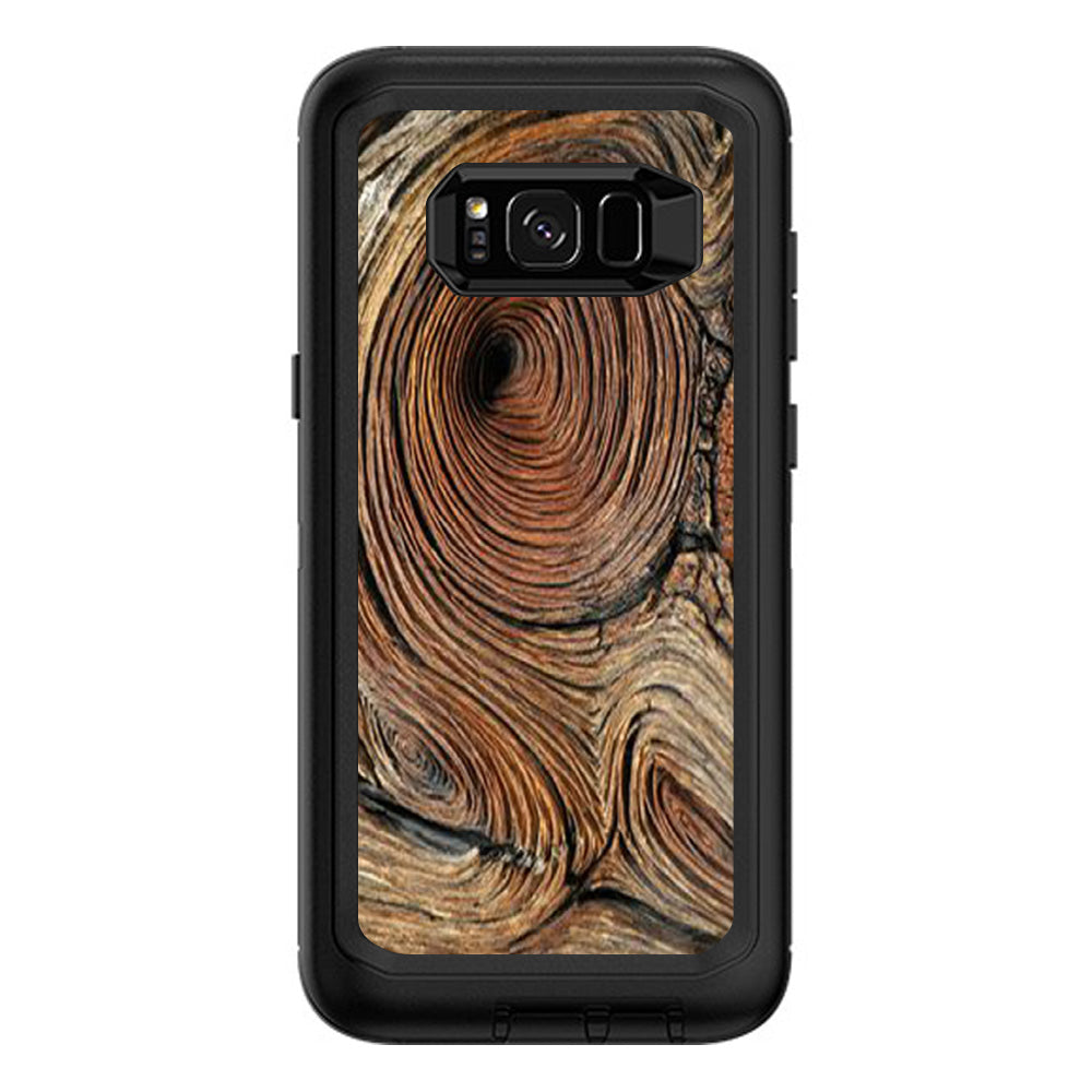  Wood Knot Swirl Log Outdoors Otterbox Defender Samsung Galaxy S8 Plus Skin