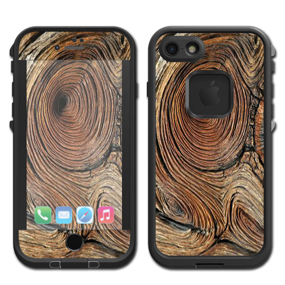  Wood Knot Swirl Log Outdoors Lifeproof Fre iPhone 7 or iPhone 8 Skin