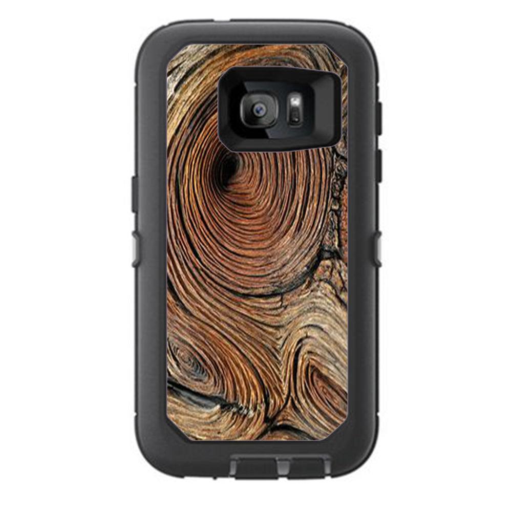 Wood Knot Swirl Log Outdoors Otterbox Defender Samsung Galaxy S7 Skin