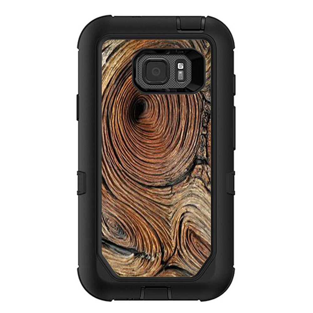  Wood Knot Swirl Log Outdoors Otterbox Defender Samsung Galaxy S7 Active Skin