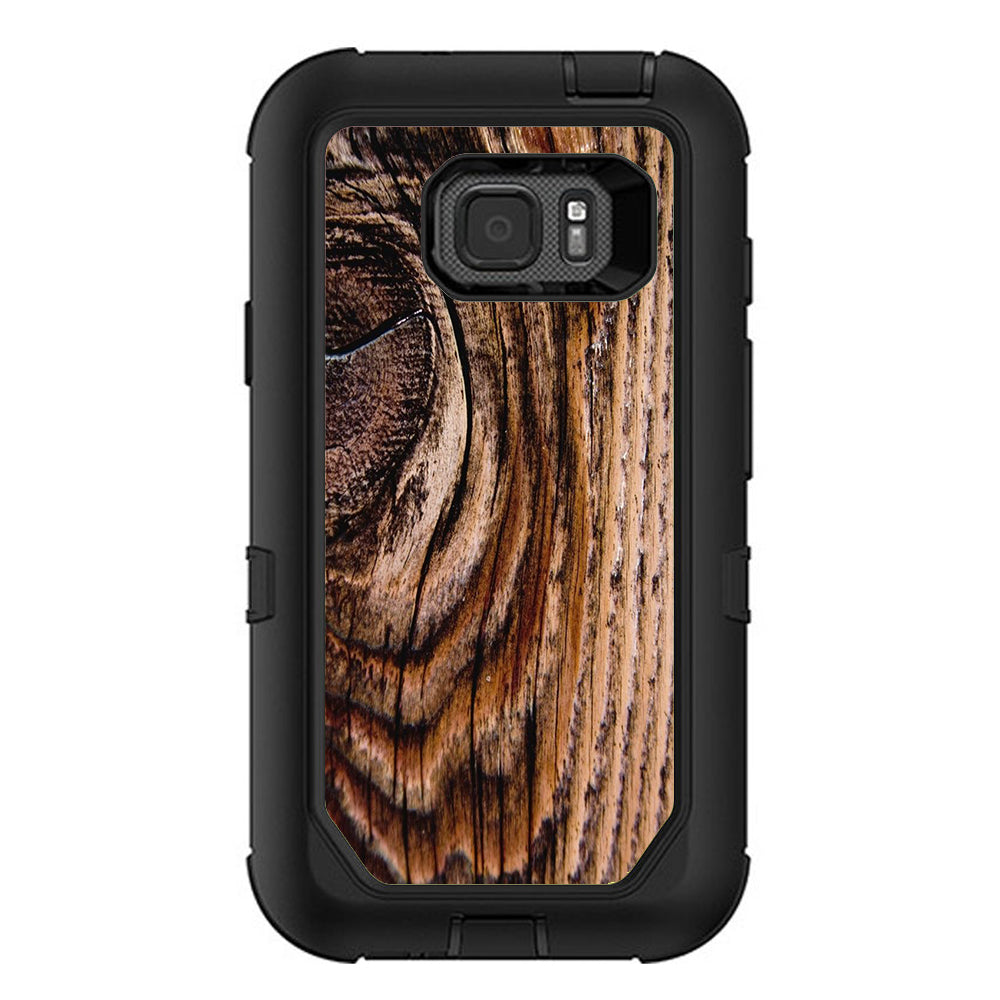  Wood Panel Mahogany Knot Solid Otterbox Defender Samsung Galaxy S7 Active Skin