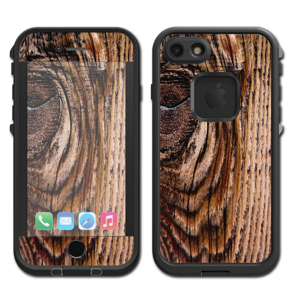  Wood Panel Mahogany Knot Solid Lifeproof Fre iPhone 7 or iPhone 8 Skin