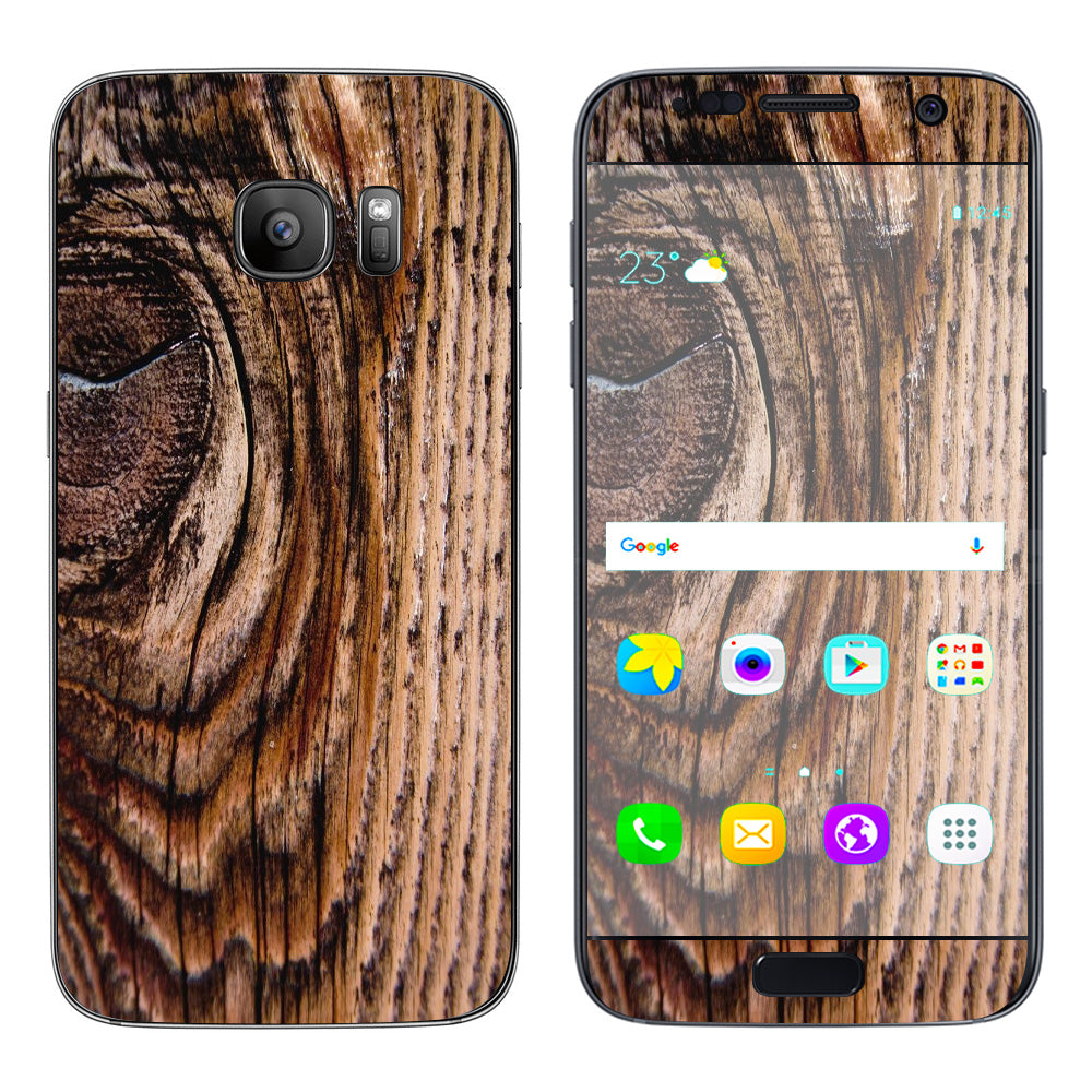  Wood Panel Mahogany Knot Solid Samsung Galaxy S7 Skin