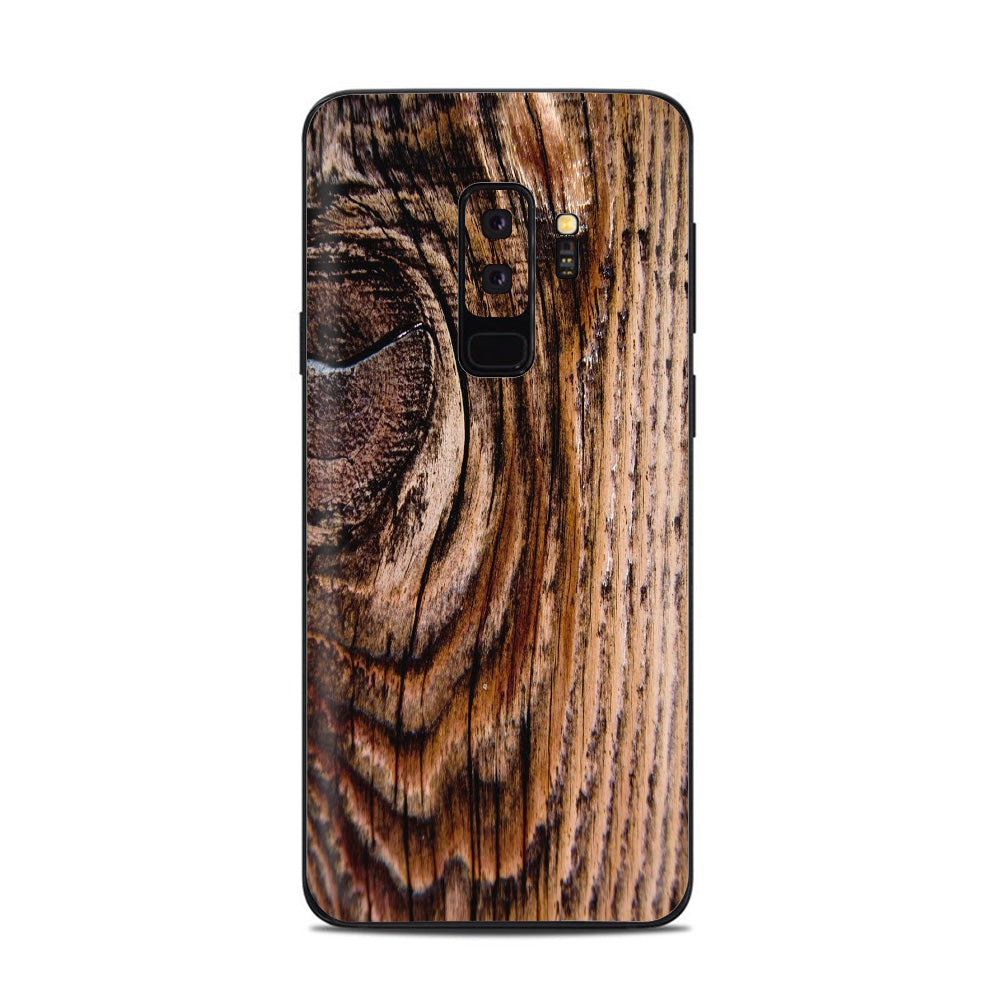  Wood Panel Mahogany Knot Solid Samsung Galaxy S9 Plus Skin