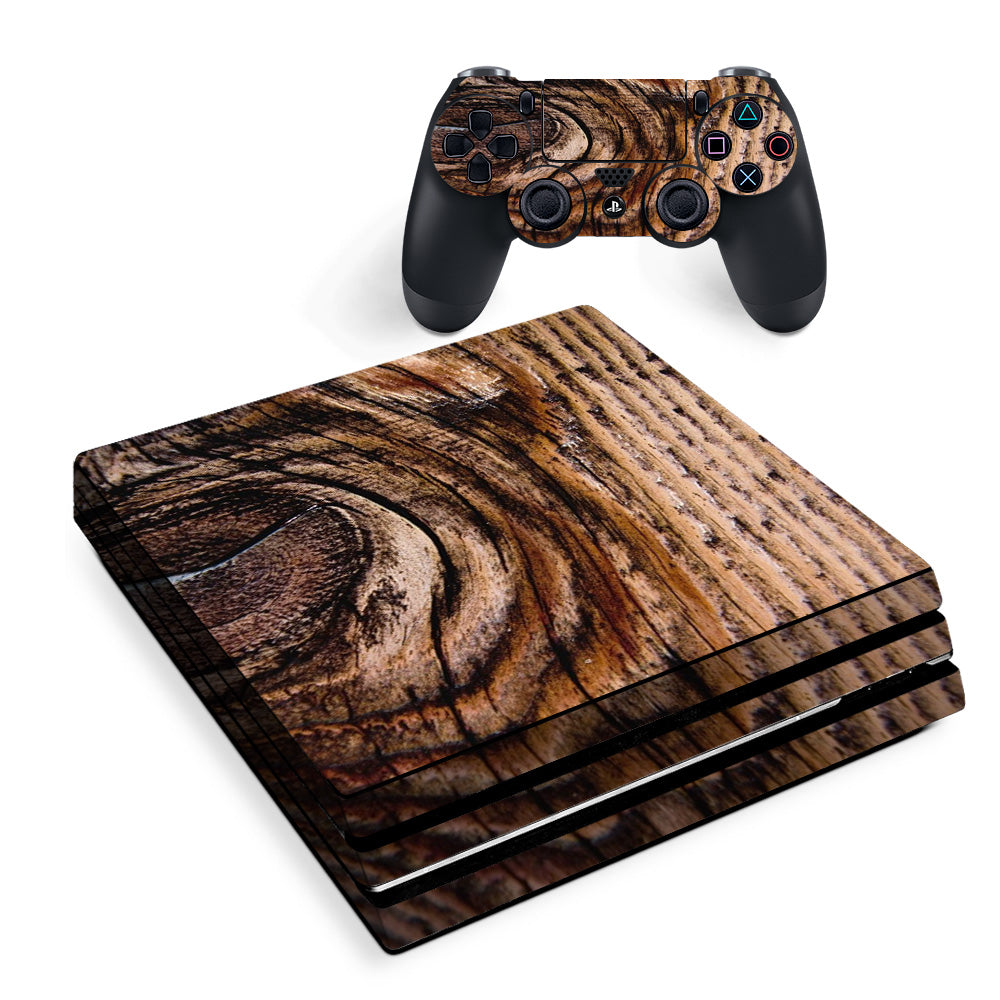 Wood Panel Mahogany Knot Solid Sony PS4 Pro Skin