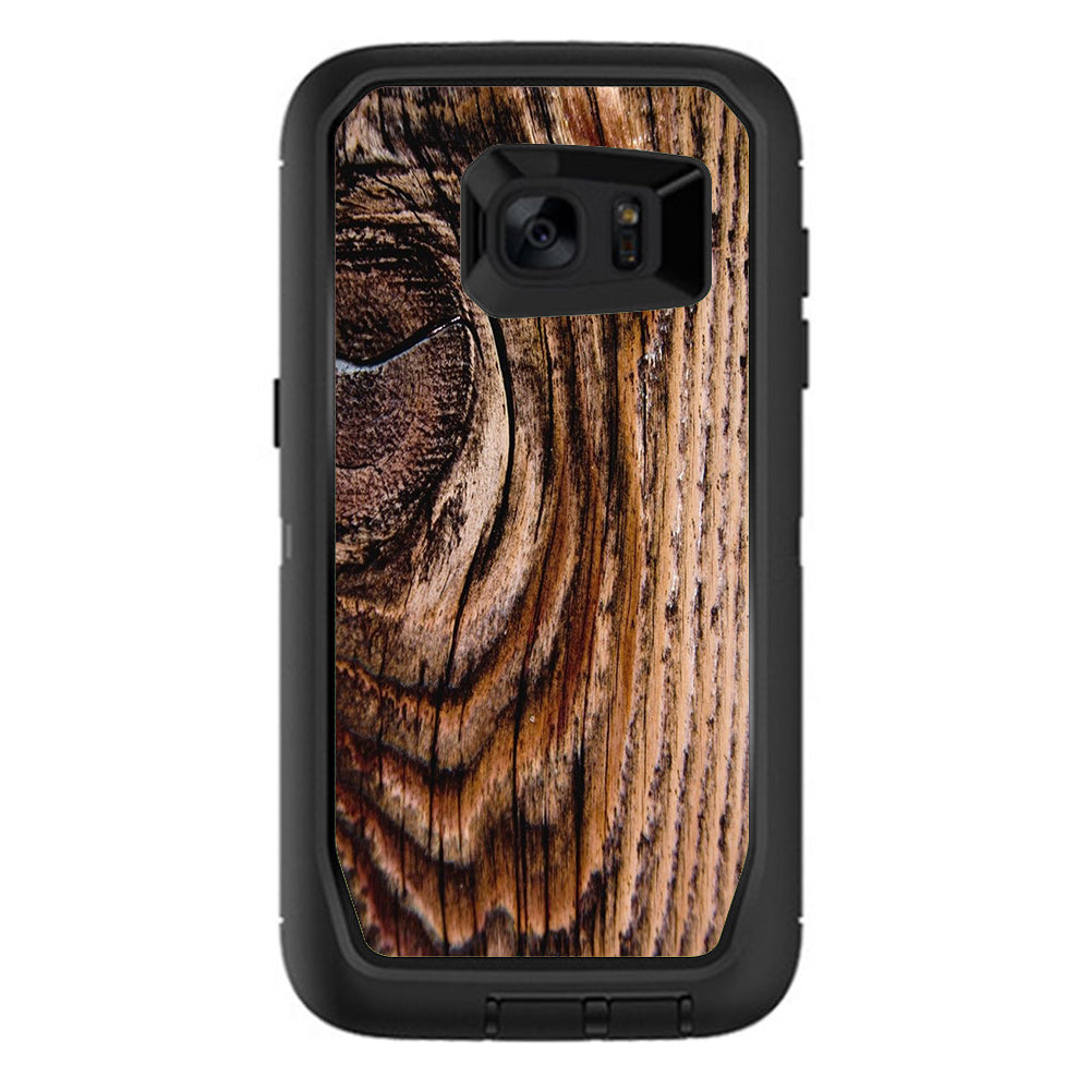  Wood Panel Mahogany Knot Solid Otterbox Defender Samsung Galaxy S7 Edge Skin