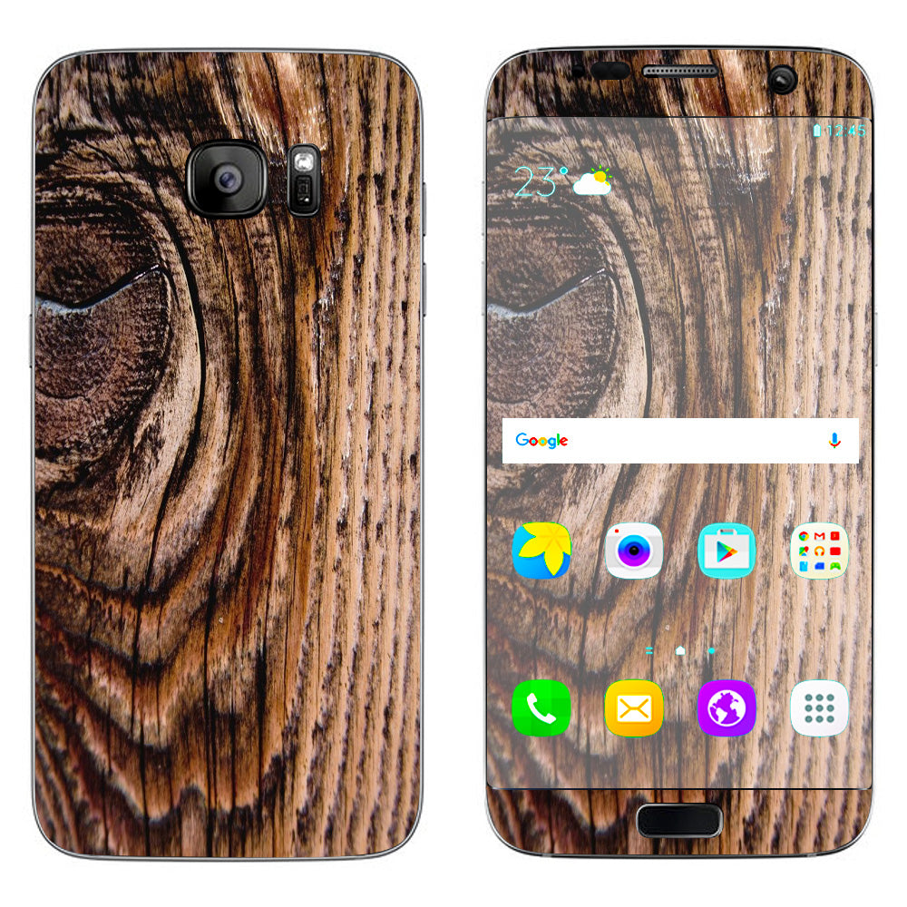  Wood Panel Mahogany Knot Solid Samsung Galaxy S7 Edge Skin