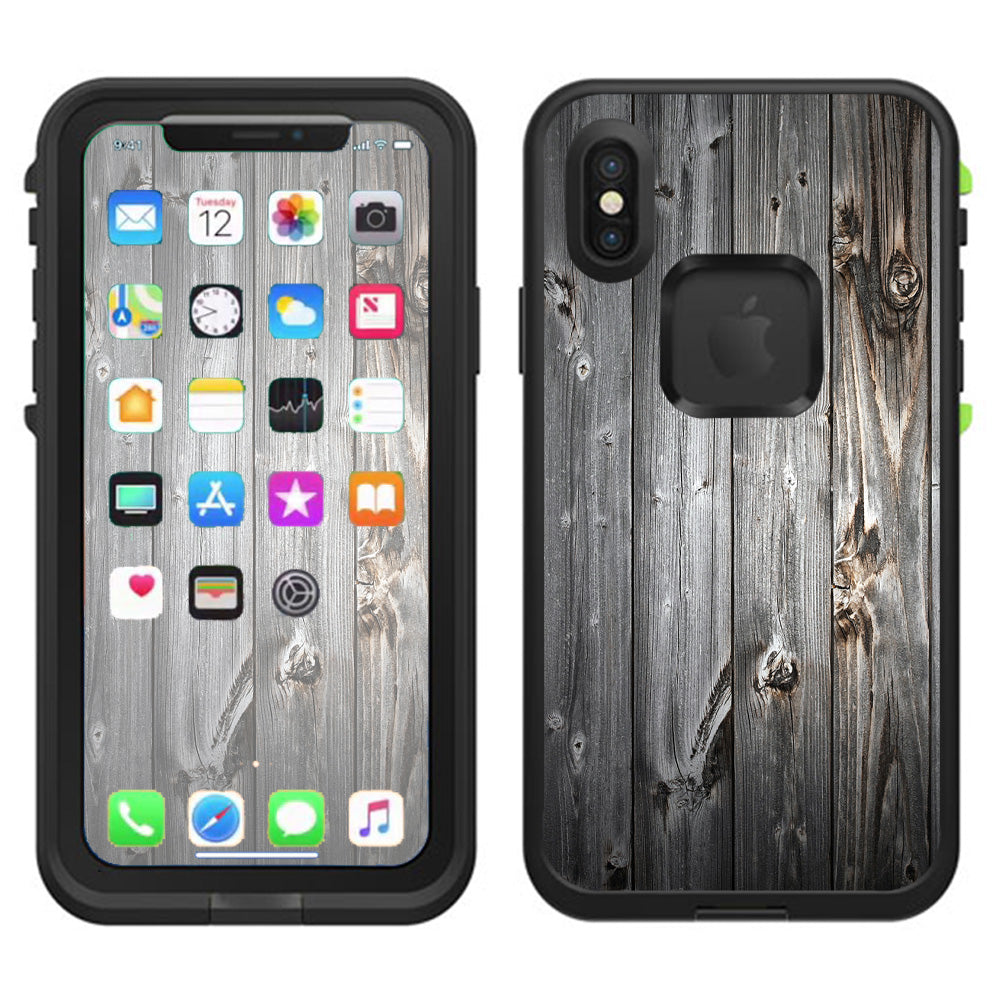  Grey Light Wood Panels Floor  Lifeproof Fre Case iPhone X Skin