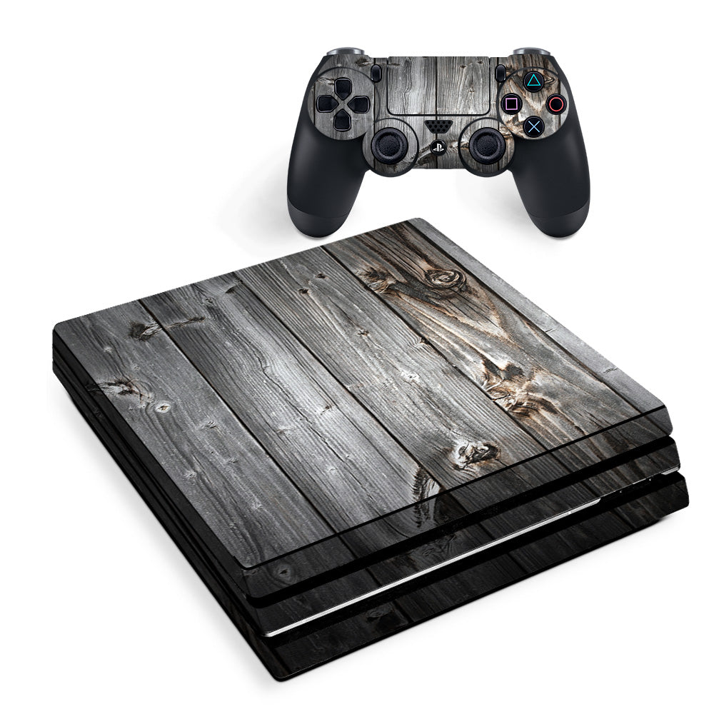 Grey Light Wood Panels Floor  Sony PS4 Pro Skin