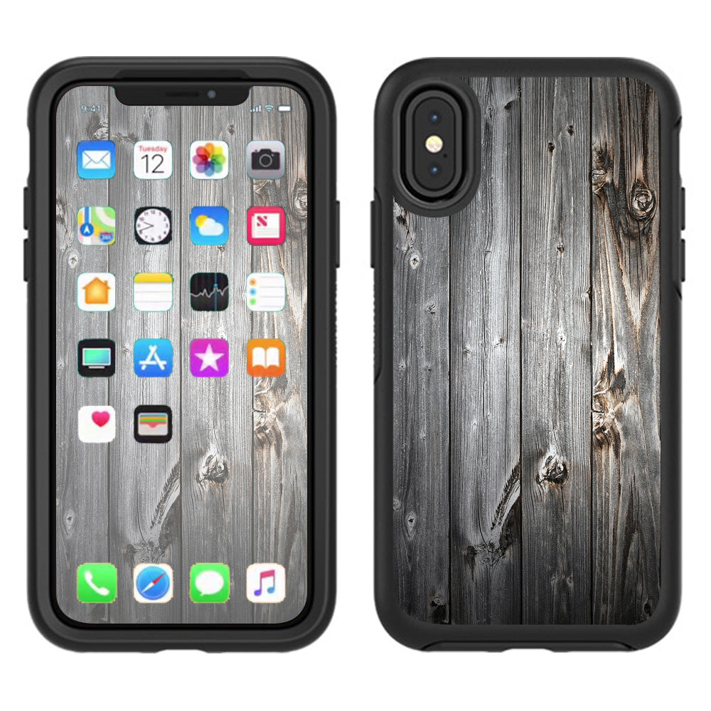  Grey Light Wood Panels Floor  Otterbox Defender Apple iPhone X Skin