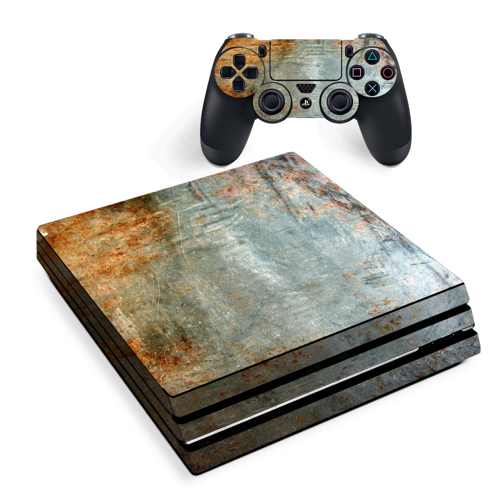 Rusted Steel Metal Plate Grey Sony PS4 Pro Skin