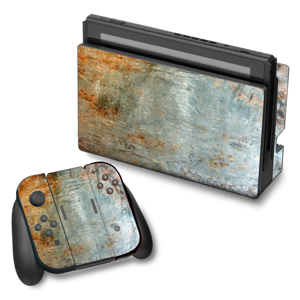  Rusted Steel Metal Plate Grey Nintendo Switch Skin