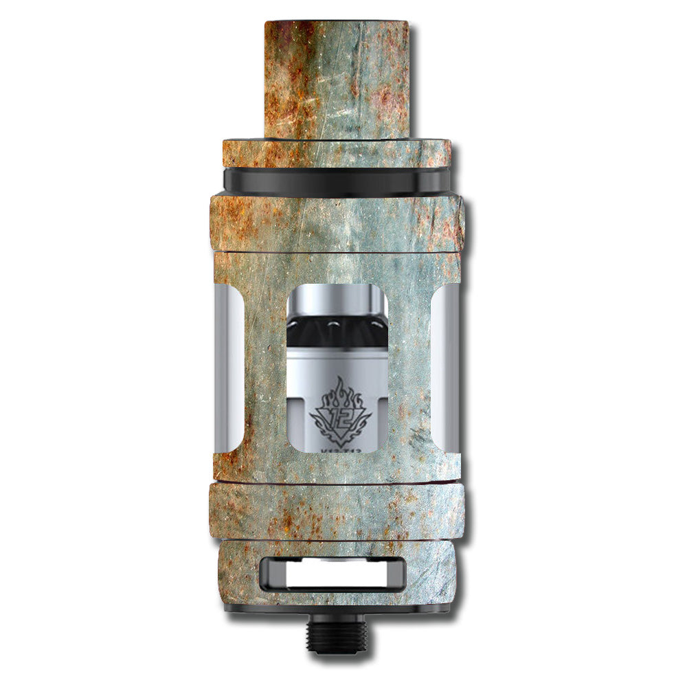  Rusted Steel Metal Plate Grey Smok TFV12 Tank Skin