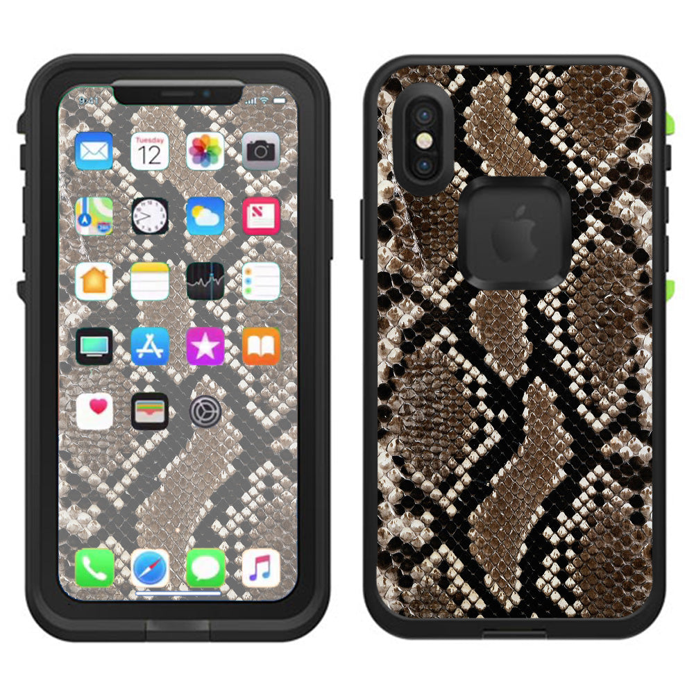  Snakeskin Rattle Python Skin Lifeproof Fre Case iPhone X Skin