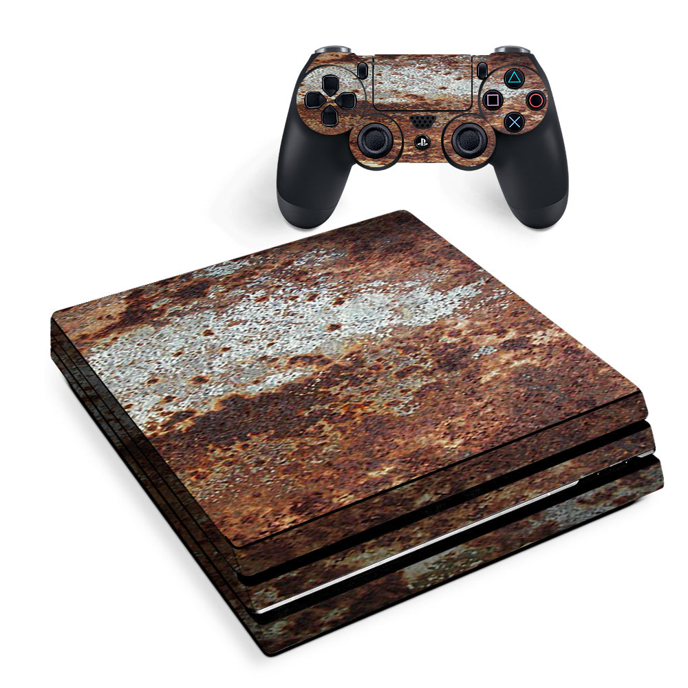 Rust Corroded Metal Panel Damage Sony PS4 Pro Skin