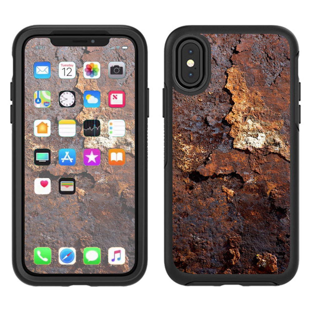  Rusted Away Metal Flakes Of Rust Panel Otterbox Defender Apple iPhone X Skin
