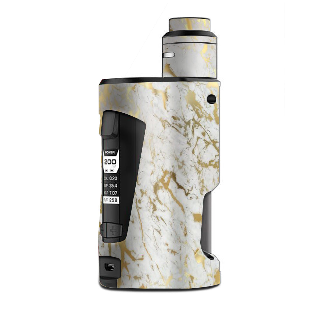  Marble White Gold Flake Granite  G Box Squonk Geek Vape Skin
