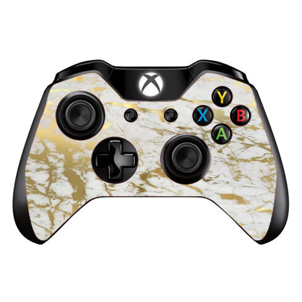  Marble White Gold Flake Granite Microsoft Xbox One Controller Skin
