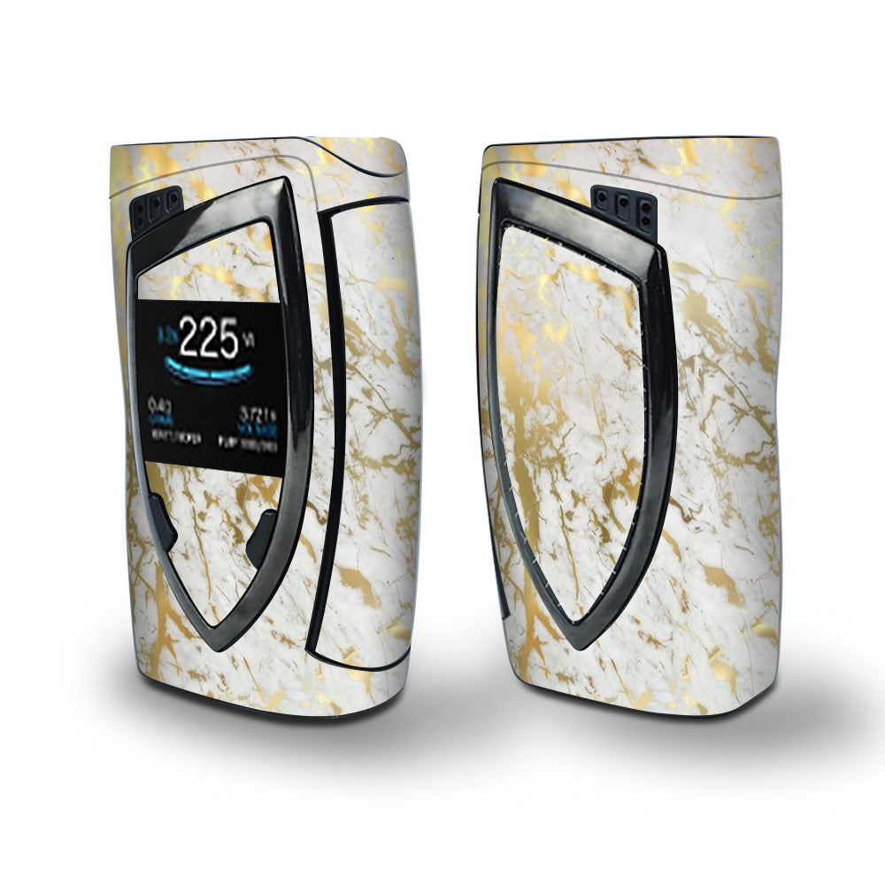 Skin Decal Vinyl Wrap for Smok Devilkin Kit 225w (includes TFV12 Prince Tank Skins) Vape Skins Stickers Cover / Marble White Gold Flake Granite 